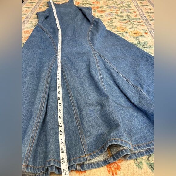 Future Collective Racer Back Denim Midi Dress size 4 Cotton - Picture 3 of 7